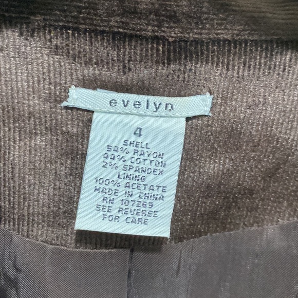 BLAZER Jacket Women's Sz 4 Evelyn Embroidered Brown Fine Wale Corduroy Boho - Picture 2 of 6